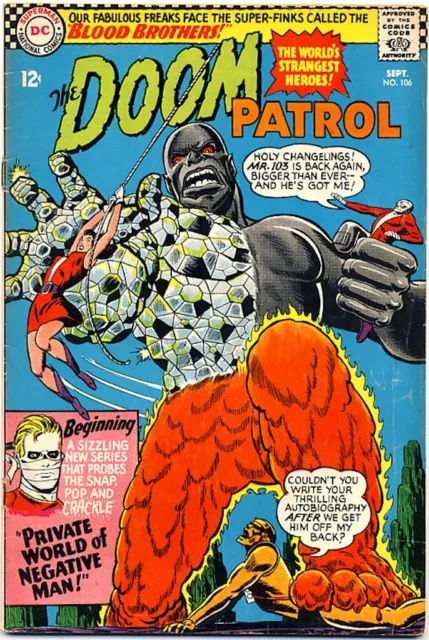 DOOM PATROL #106 1966 VG/FN DC Comics ORIGIN OF NEGATIVE MAN