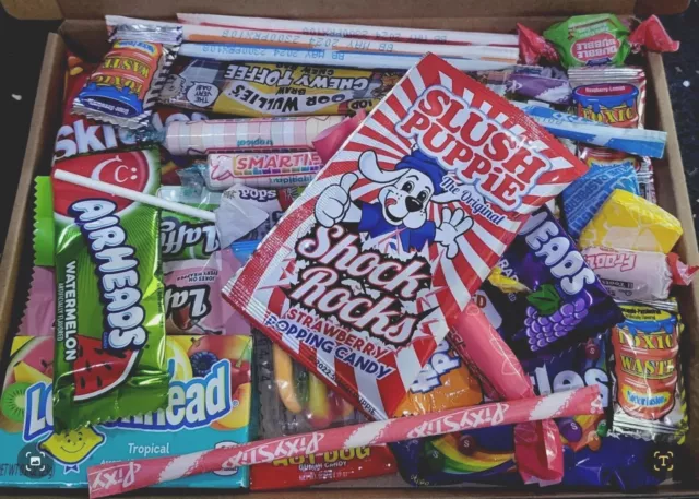 American Sweets Candy 50 Piece Gift Box Hamper Personalised Candies USA  Chews
