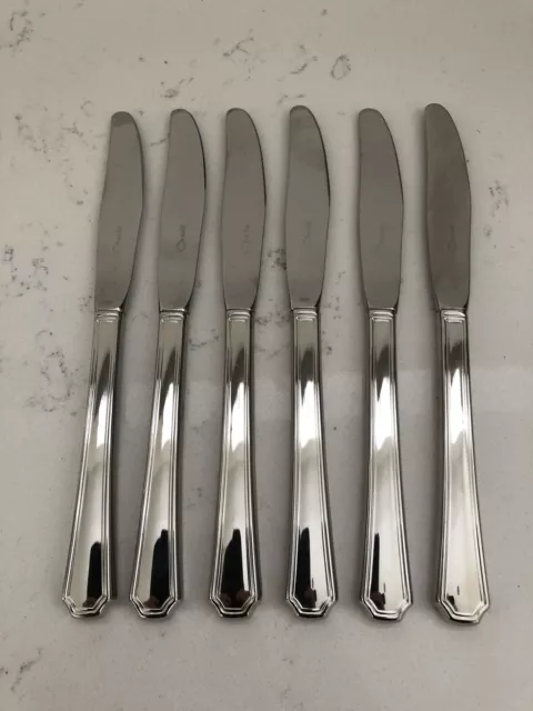 *RARE* 6 x Oneida Balmoral 21.2cm Dessert Knives Cutlery 6 Stainless Steel VGC