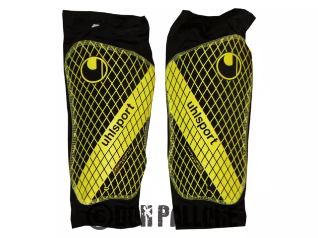 Uhlsport Shin Protector With Compression Sock Yellow Sockshield Lite - GR.L 2