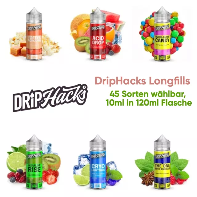 DripHacks Longfill Aroma 10ml in 120ml Flasche zum Mischen von Liquid