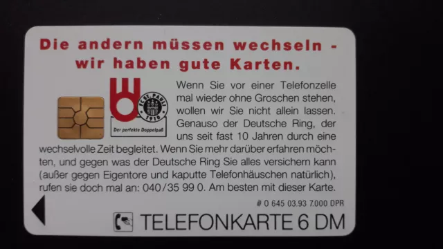 FC St. Pauli, 6 DM, Telefonkarte O 645 03.93 Team 1992-93 limit Auflaulage 7.000 2