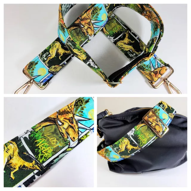 Cross Body Dinosaur Guitar Style Bag Strap -Dino Comic Guitar Style Bag Strap -