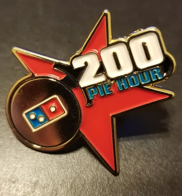 Domino's Pizza achievement Enamel Hat Pin 200 Pie Hour NEW