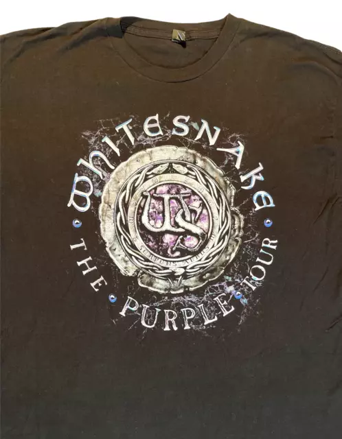 Whitesnake 2015 The Purple Tour Coverdale Concert Black T Shirt  Sz. XL