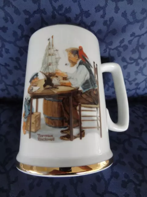 Norman Rockwell 1985 FOR " A GOOD BOY " Porcelain Tankard . SEAFARERS COLLECTION 2