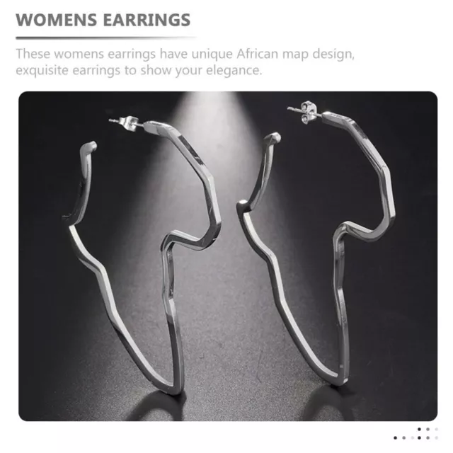 1 Paar Frauen Ohrohrstecker Afrikanische Karte Ohrringe Statement Ohrringe