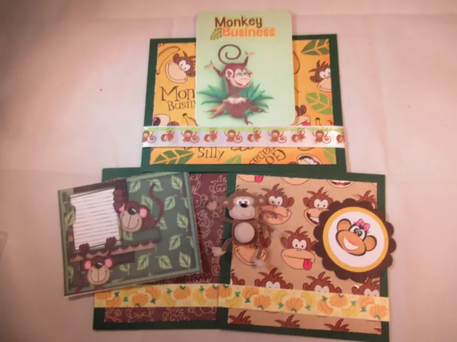 Juego De Alfombras De Álbum De Recortes De Papel Monkey Business 3D