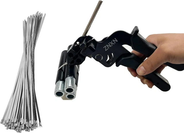 ZNXN Stainless Steel Cable Ties Zip Tie Tool with 100PCS Metal Cable Zip Ties