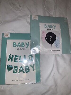 Baby Shower Party Gender Reveal Balloon And Hello Baby Banner Baloons  BNWT