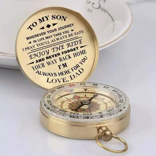 Camping Compass Engraved To Son/Grandson For Boy Girl Scouts Birthday gift