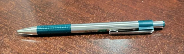 Green Color Zebra F-301 Ballpoint Stainless Steel Retractable Pen 0.7mm Fine