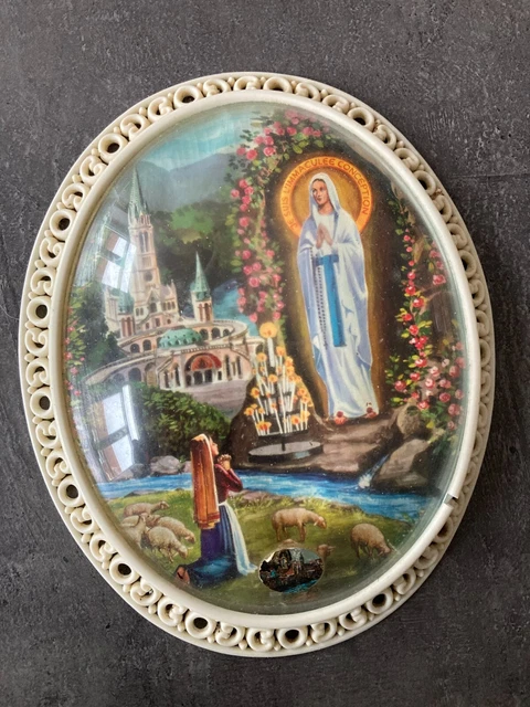 Lot de cadres bombés vintage en verre - Décoration