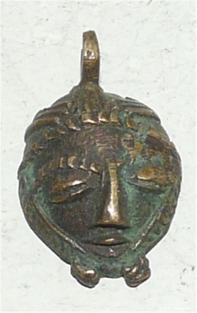 Afrique Pendentif En Forme De Masque En Bronze §4