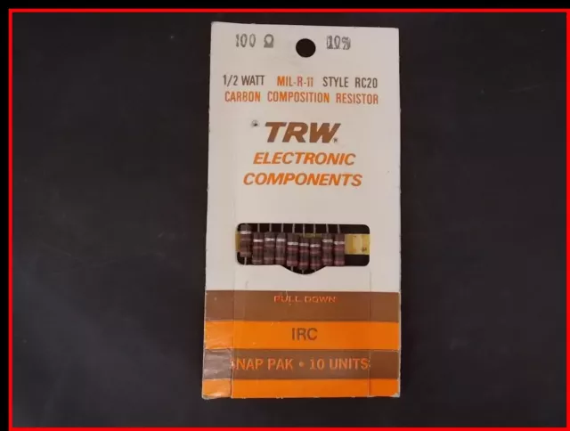 TRW IRC Carbon Composition Resistor 1/2 Watt Style RC20 MIL-R-11 10-pack NOS