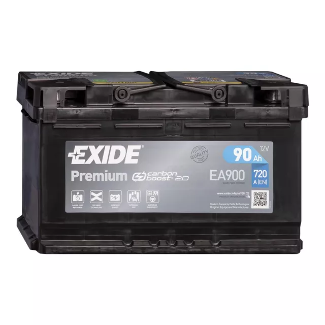 Exide Premium CARBON BOOST 2.0 EA900 Autobatterie 12V 90Ah Starterbatterie