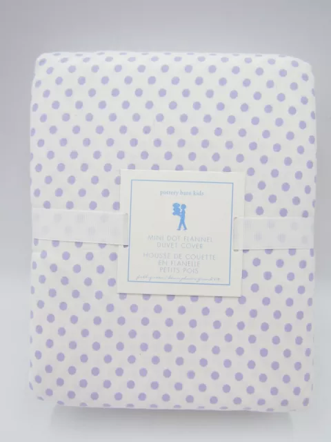 Pottery Barn Kids Mini Dot Flannel Duvet Cover Purple Full Queen #H10B