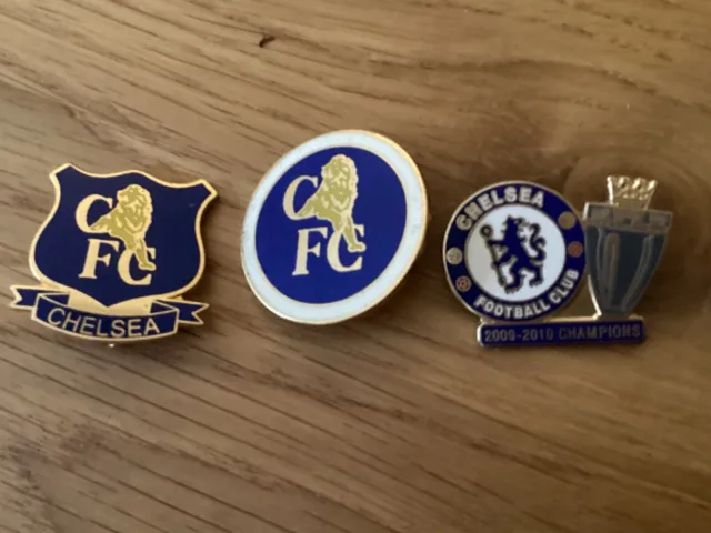 Chelsea football club  Collection x3 enamel pin badges — rare collectors items!
