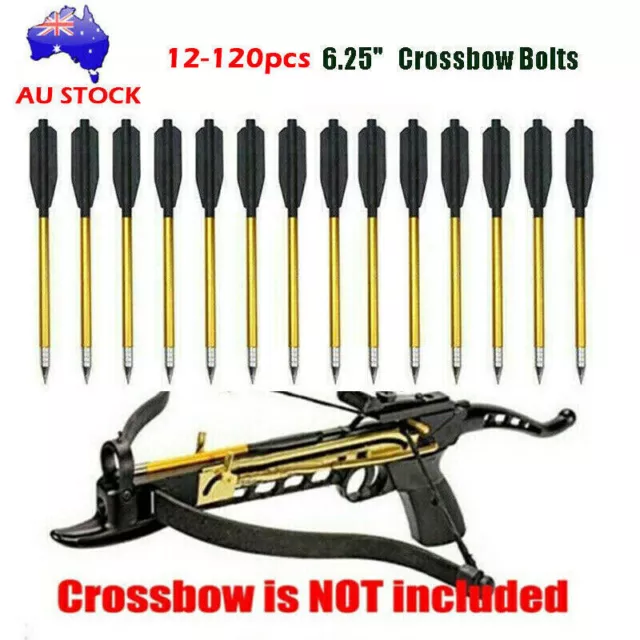 12-120pcs 6.25" Bolts Arrow Aluminium Shaft Arrows for 50-80Lbs Hunting Bolts