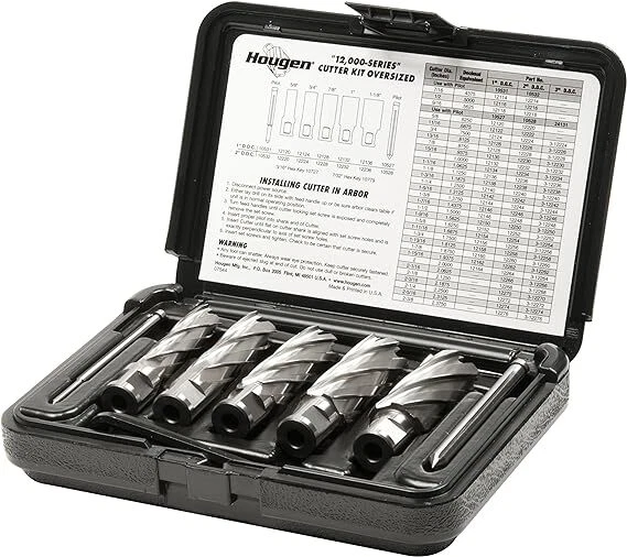 Hougen 12006 12,000 Series Annular Cutter Kit 5/8, 3/4, 7/8, 1, 1-1/8"