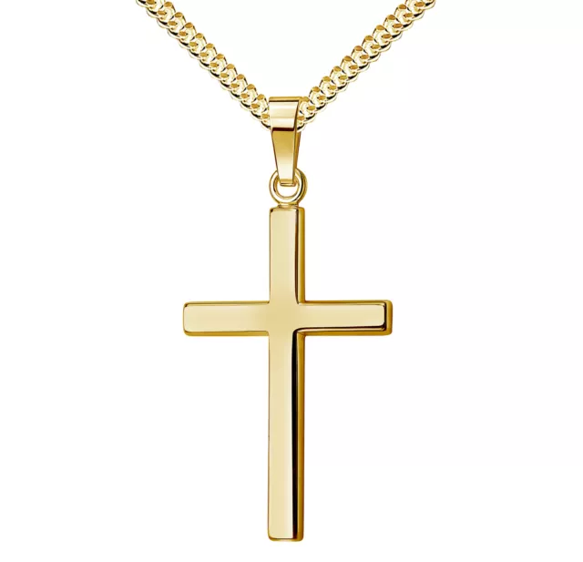 Kreuz-Anhänger 585 Gold  Goldkreuz für Damen und Herren + Schmuck-Etui