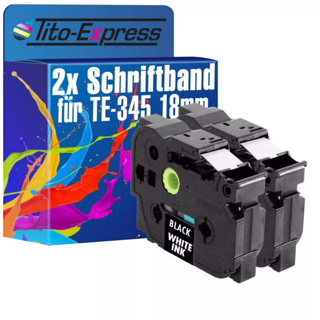 2x Schriftband für Brother TZe-345 P-Touch 1000 1000 BTS 1000 F 1005 BTS 1005 F