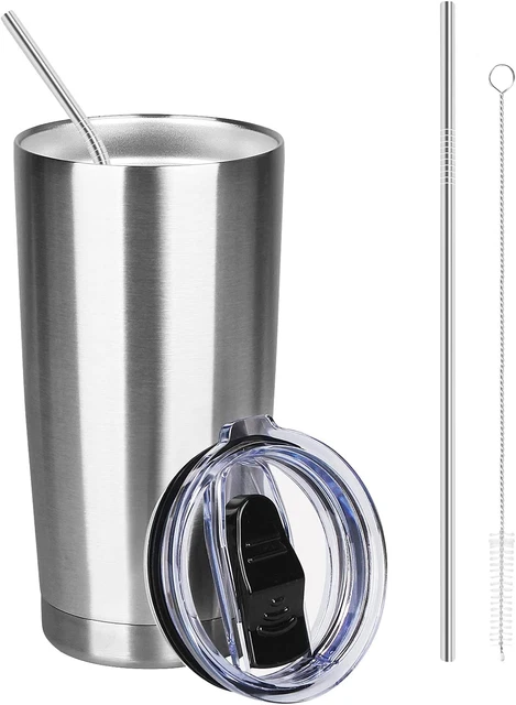 20Oz Insulated Tumblers with Lids and Straws Stainless Steel Coffee Tumbler Cup