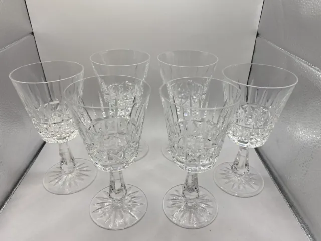 LOT OF 6 WATERFORD Kylemore Crystal Water Goblets Ireland 6 3/4" Tall Each