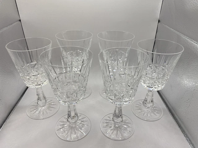 LOT OF 6 WATERFORD Kylemore Crystal Water Goblets Ireland 6 3/4" Tall Each LOT OF 6 WATERFORD Kylemore Crystal Water Goblets Ireland 6 3/4" Tall Each