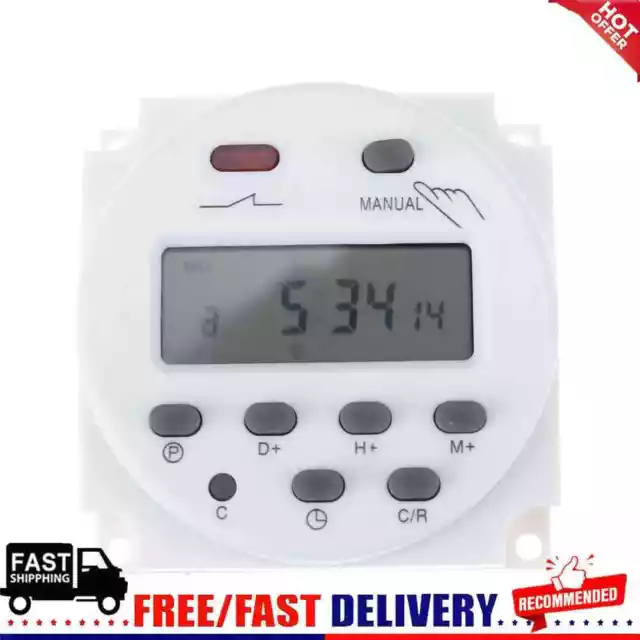 Digital LCD Display Power Timer Weekly Programmable Time Relay Switch(12V)