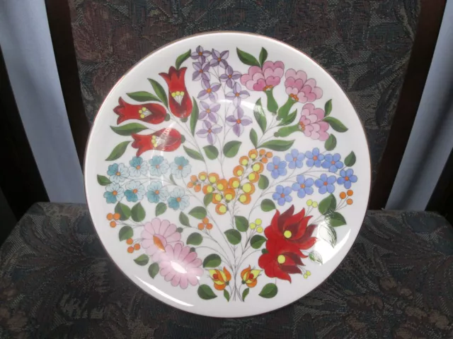 Kalocsa Hand Painted Porcelain Decorated Beautiful Wall Plate 9 1/2"