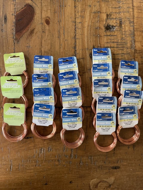 Craft Copper Wire Lot Of 20 Mixed Gauges