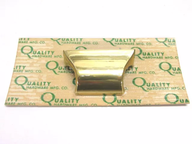 Nos! Quality Hardware Mfg. Co. Cabinet Door / Drawer Pull, #210, Bright Brass