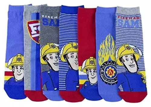 Palleon 7 Paar Feuerwehrmann Sam Jungen Socken | Kinder Strümpfe