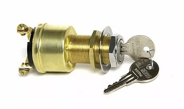 Brass Marine Ignition Switch 4 Position OMC Bayliner Orion Mercruiser Sea Ray