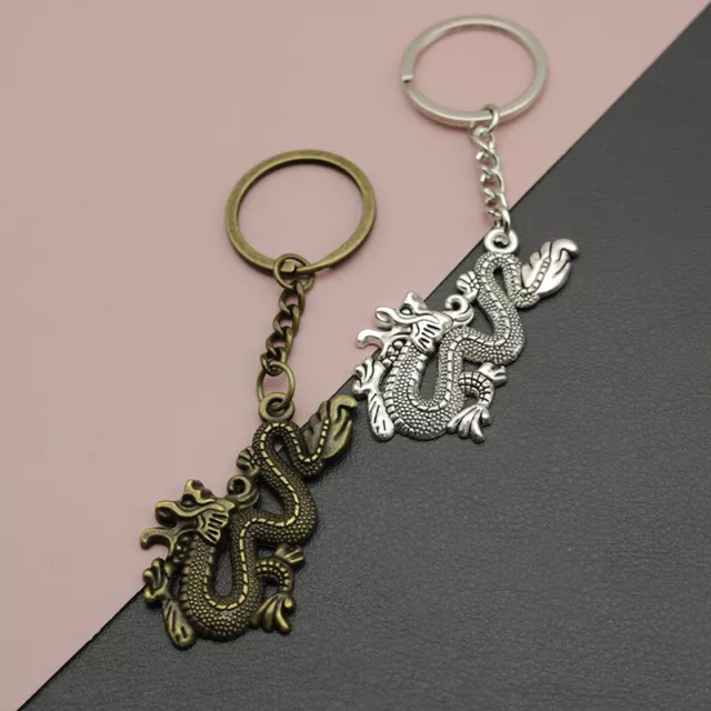 Fashion Chinese Zodiac Dragon Pendant Keychain Women Men Bag Decor AccessoriYB