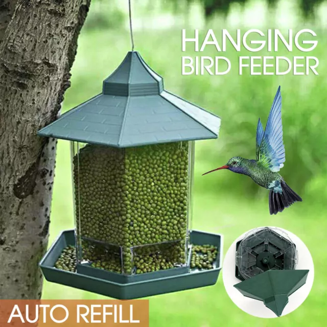 Garden Hanging Wild Bird Feeder Birds Gazebo Shape Container Waterproof Outdoor