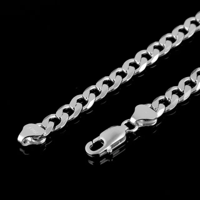 Fashion Men 925 sterling Silver 4MM solid men Curb Chain Necklace 20'' inch NEW 2