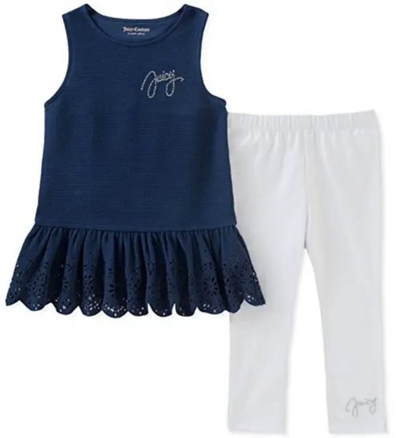 Juicy Couture Infant Girls Navy 2pc Legging Set Size 3/6M 6/9M 12M 18M 24M $60