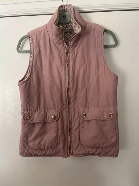 Thread & Supply Dusty Rose Revisable Sherpa Vest Size Small Lightweight EUC