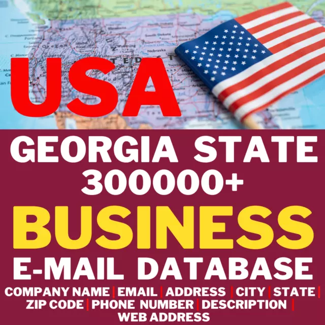 USA, Georgia State Business Email Database, 300000+ USA GA State Email lists