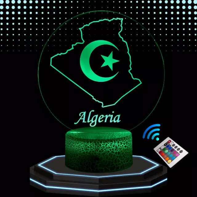 Lampe chevet 3D LED Pays arabe Algérie DZ  - Veilleuse changement couleurs