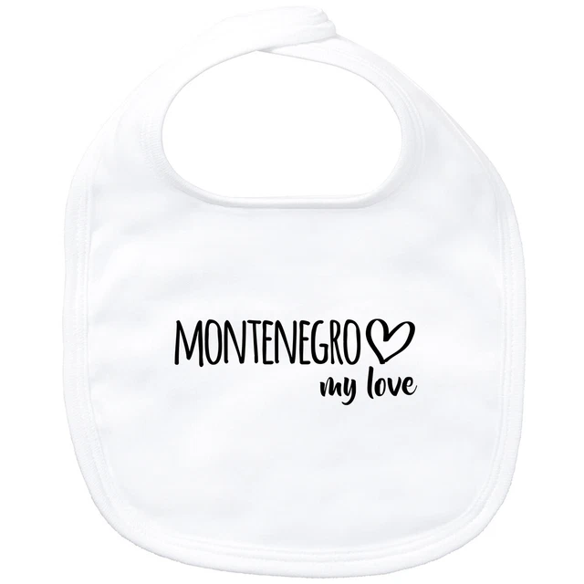 Bavaglino bambino Montenegro my love idea regalo souvenir compleanno Natale H