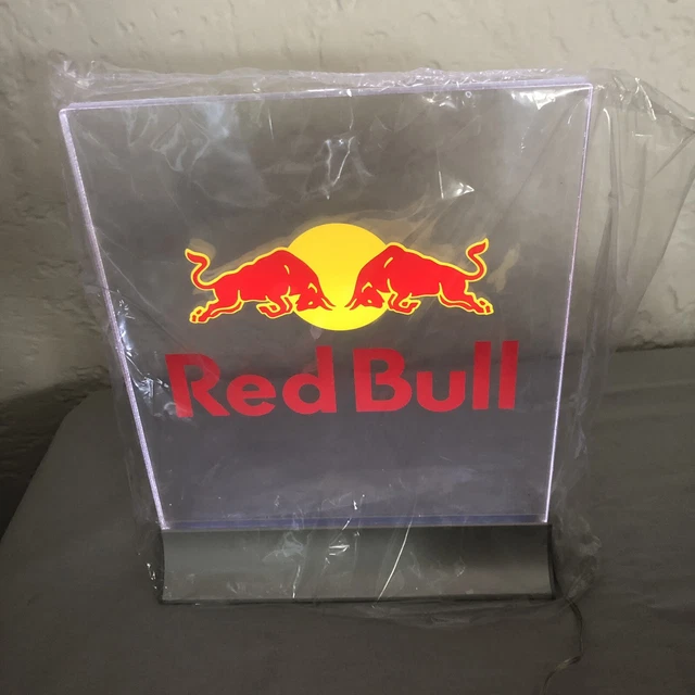 NEW Red Bull Light Up Sign with Stand Back Bar Display Man Cave Gamer Room Decor