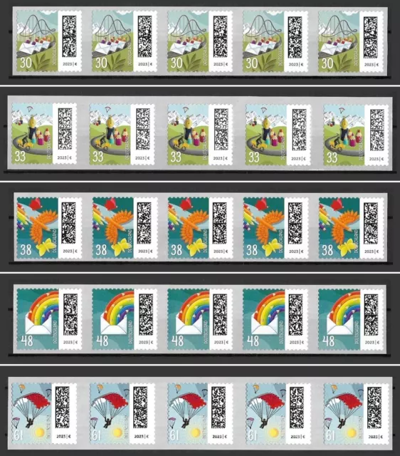 Bund Mi.Nr. 3740-3744** (2023) postfrisch (skl. 5er-Streifen)/Welt der Briefe