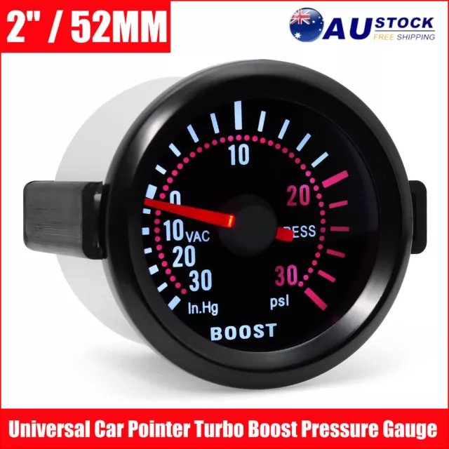 2" 52MM Universal Car Pointer Turbo Boost Pressure Gauge Meter 30PSI AU