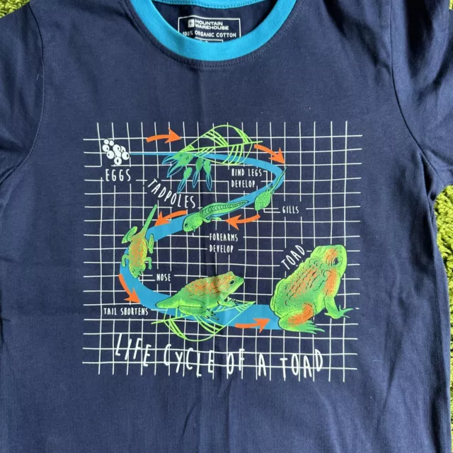 NEW Mountain Warehouse Organic Educational T-shirt Top 7-8 Yr Toad Frog Frugi