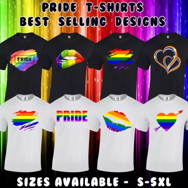 Pride T Shirt Mens Unisex Gay Pride Lesbian Lgbtq Rainbow Flag Parade Fashion