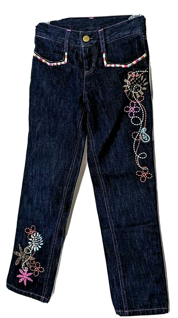 Disney Girls Denim Blue Jeans Pink Stitching Wizards of Waverly Place Size 7