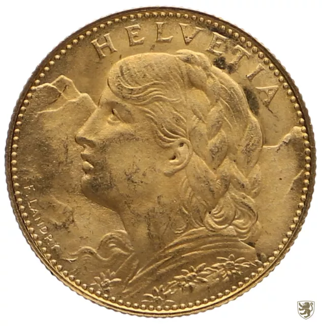 SCHWEIZ, 10 Franken, 1922 B, Vreneli, KM#&#8239;36, GOLD, vorzüglich